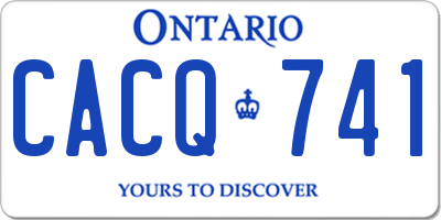 ON license plate CACQ741