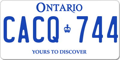 ON license plate CACQ744