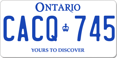 ON license plate CACQ745