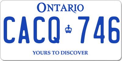 ON license plate CACQ746