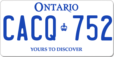 ON license plate CACQ752