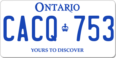 ON license plate CACQ753