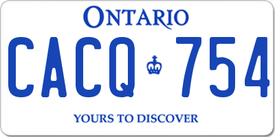 ON license plate CACQ754