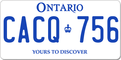 ON license plate CACQ756