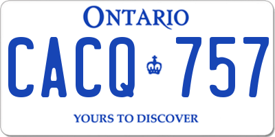 ON license plate CACQ757