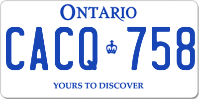 ON license plate CACQ758