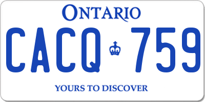 ON license plate CACQ759