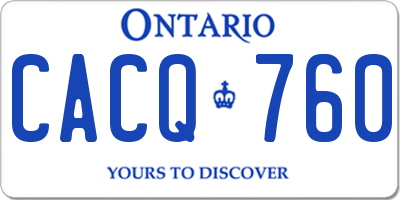 ON license plate CACQ760