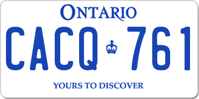 ON license plate CACQ761