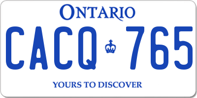 ON license plate CACQ765