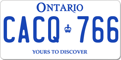 ON license plate CACQ766