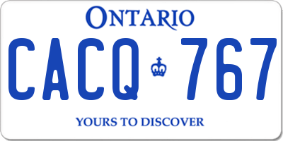 ON license plate CACQ767