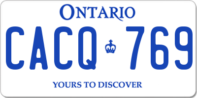 ON license plate CACQ769