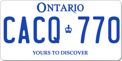 ON license plate CACQ770