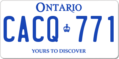 ON license plate CACQ771