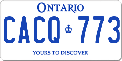 ON license plate CACQ773