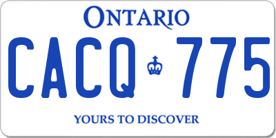 ON license plate CACQ775