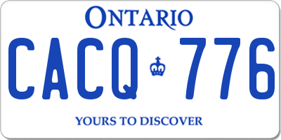 ON license plate CACQ776