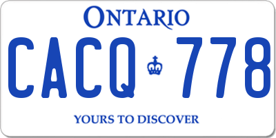 ON license plate CACQ778