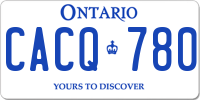 ON license plate CACQ780