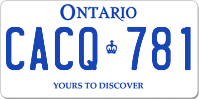 ON license plate CACQ781