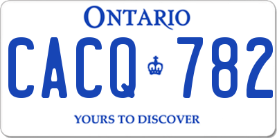 ON license plate CACQ782