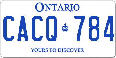 ON license plate CACQ784