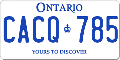 ON license plate CACQ785