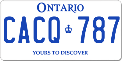 ON license plate CACQ787