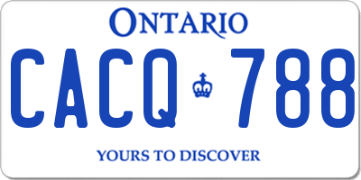 ON license plate CACQ788