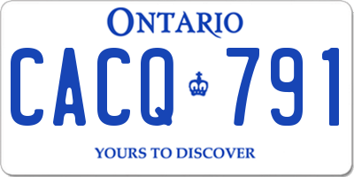 ON license plate CACQ791