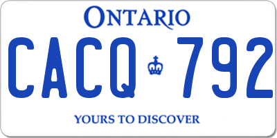 ON license plate CACQ792