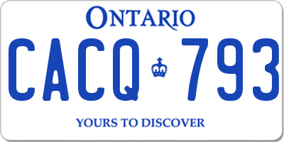 ON license plate CACQ793