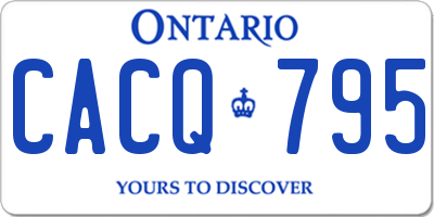 ON license plate CACQ795