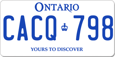 ON license plate CACQ798