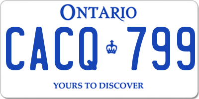 ON license plate CACQ799