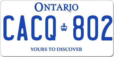 ON license plate CACQ802