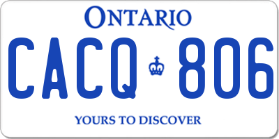 ON license plate CACQ806