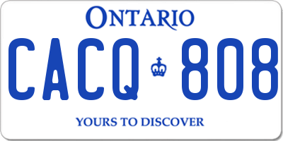 ON license plate CACQ808