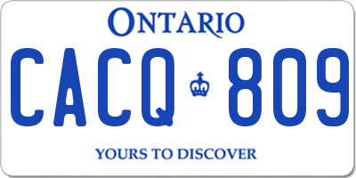 ON license plate CACQ809