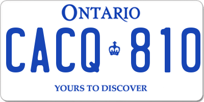 ON license plate CACQ810