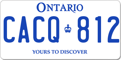 ON license plate CACQ812