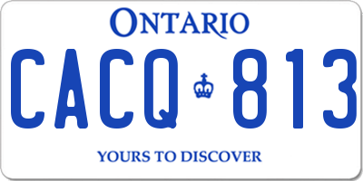 ON license plate CACQ813