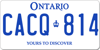 ON license plate CACQ814