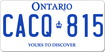 ON license plate CACQ815