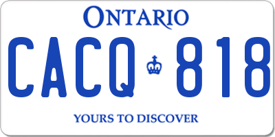 ON license plate CACQ818