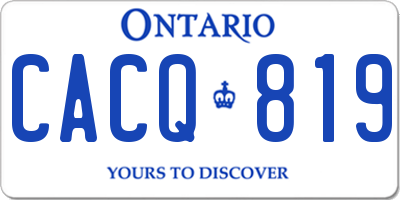 ON license plate CACQ819