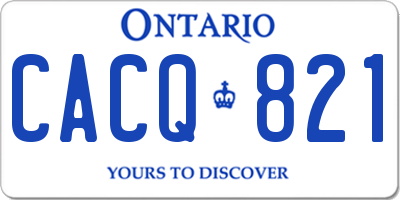 ON license plate CACQ821