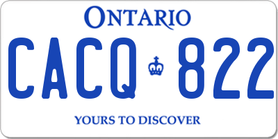 ON license plate CACQ822