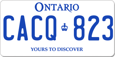 ON license plate CACQ823